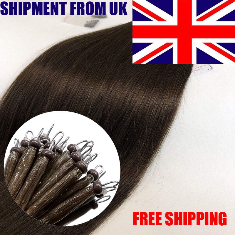 NNHAIR 100% 레미 인모 익스텐션 나노 링 팁 마이크로 비즈 더블 드로우 연결 Traceless Hair Long Real Hair Connect Hair